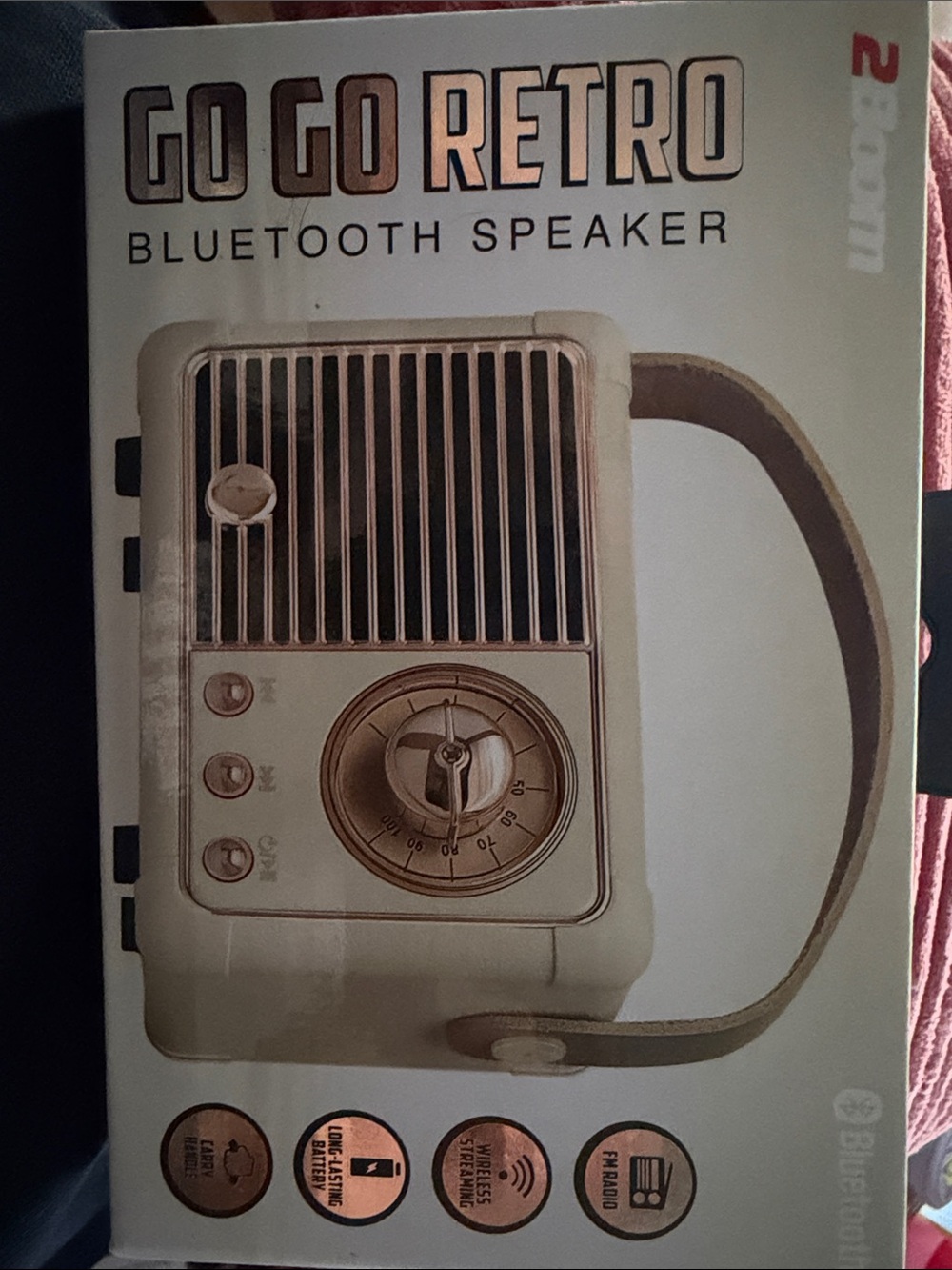 Go Go Retro Bluetooth Speaker - Off White with Gold Accents